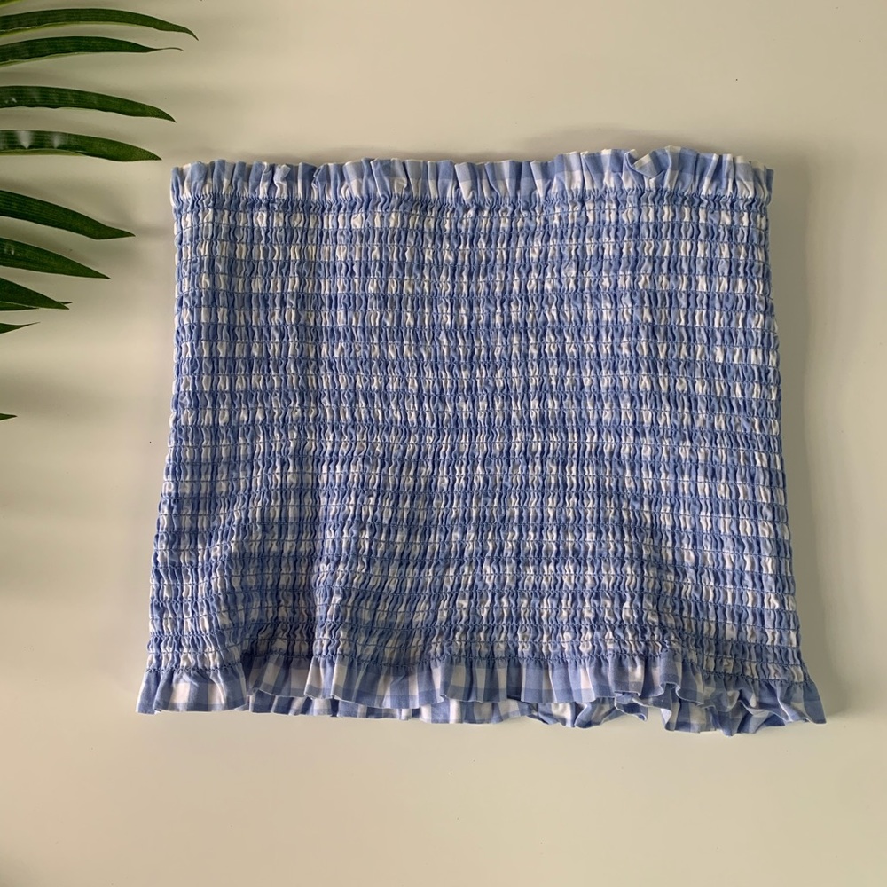 Blue checkered tube top country